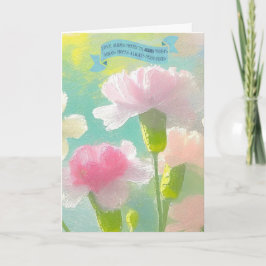 Tarjeta Festiva Biblia versus madre, 1 corintios, claveles