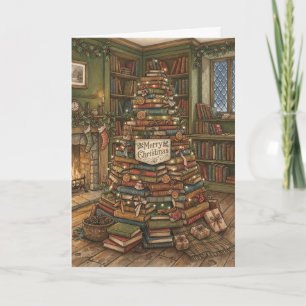 Tarjeta Festiva Biblioteca de Amantes de Libros Antiguos