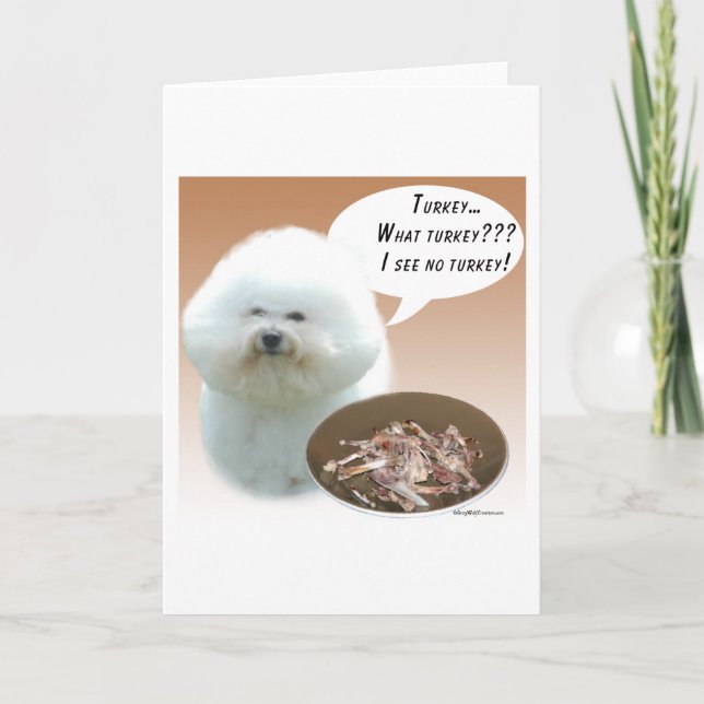 Tarjeta Festiva Bichon Frise Turkey (Anverso)