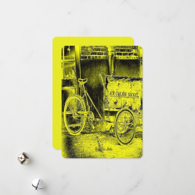 Tarjeta Festiva Bicicleta Bywater (Anverso/Reverso In Situ)