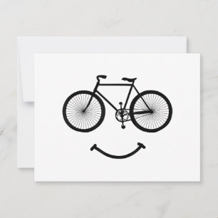 Tarjeta Festiva Bicicleta y sonrisa camiseta ciclismo Tee Shirt Bl