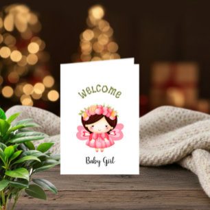 Tarjeta Festiva Bienvenida bebé niña