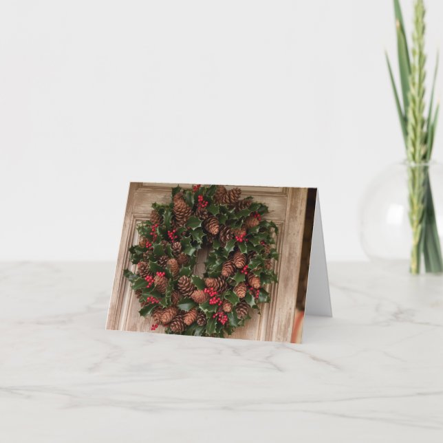 Tarjeta Festiva Bienvenida Vacaciones Rústicas (Anverso)