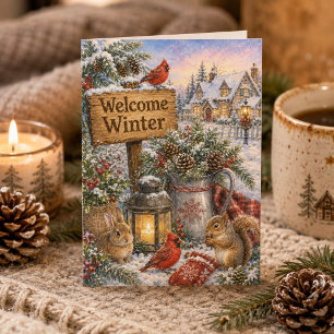 Tarjeta Festiva Bienvenido Invierno Pensando en Ti
