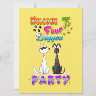 Tarjeta Festiva Bienvenidos a Four Legged Party