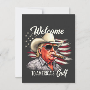 Tarjeta Festiva Bienvenidos al Golfo de Estados Unidos, Trump, el 