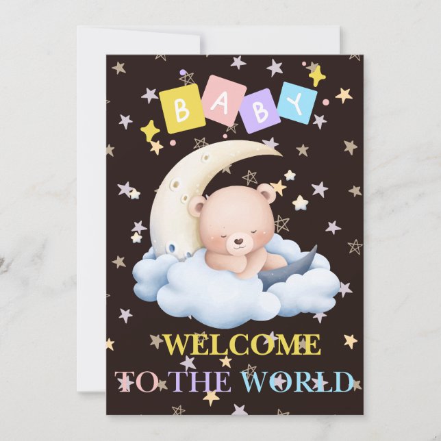 TARJETA FESTIVA BIENVENIDOS AL MUNDO (Anverso)