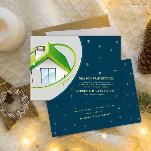 Tarjeta Festiva Bienvenidos al Real Estate Realtor Business Ho (Season’s Greetings Real Estate Realtor Business Ho Holiday Card)