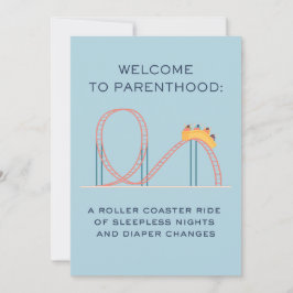 TARJETA FESTIVA BIENVENIDOS AL ROLLER COASTER RIDE OF PARENTHOOD