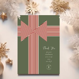 Tarjeta Festiva Big Bow de cinta de opciones a rayas