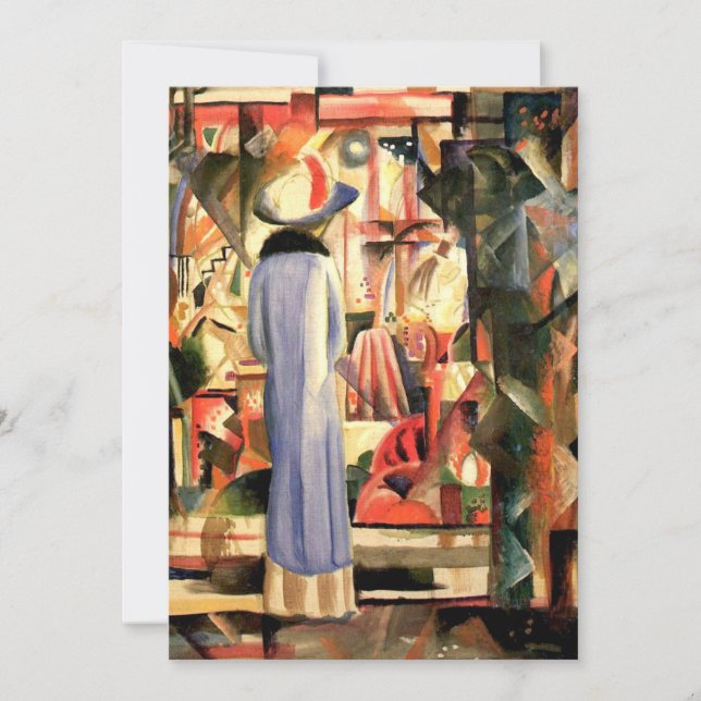 Tarjeta Festiva Big Bright Showcase de August Macke (Anverso)