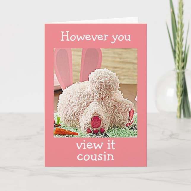 TARJETA FESTIVA BIG BUNNY BUTT EASTER GREETING "COUSIN" (Anverso)