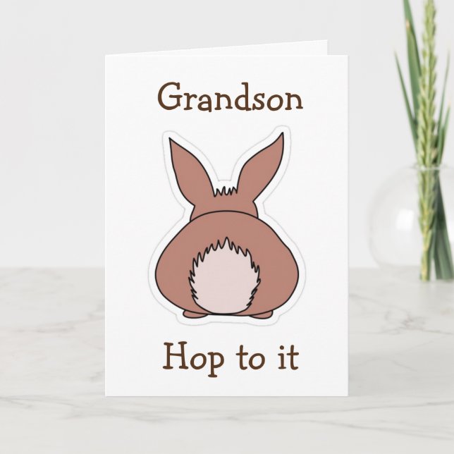 TARJETA FESTIVA BIG BUNNY BUTT EASTER GREETING "GRANDSON" EASTER (Anverso)