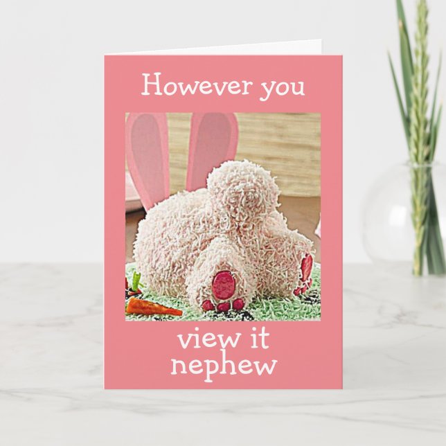 TARJETA FESTIVA BIG BUNNY BUTT EASTER GREETING "NEPHEW" (Anverso)