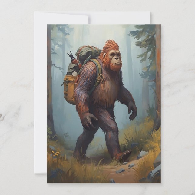 Tarjeta Festiva Bigfoot Sasquatch birthday Flat Holiday Card (Anverso)