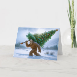 TARJETA FESTIVA BIGFOOT SIGHTING - CHRISTMAS TREE