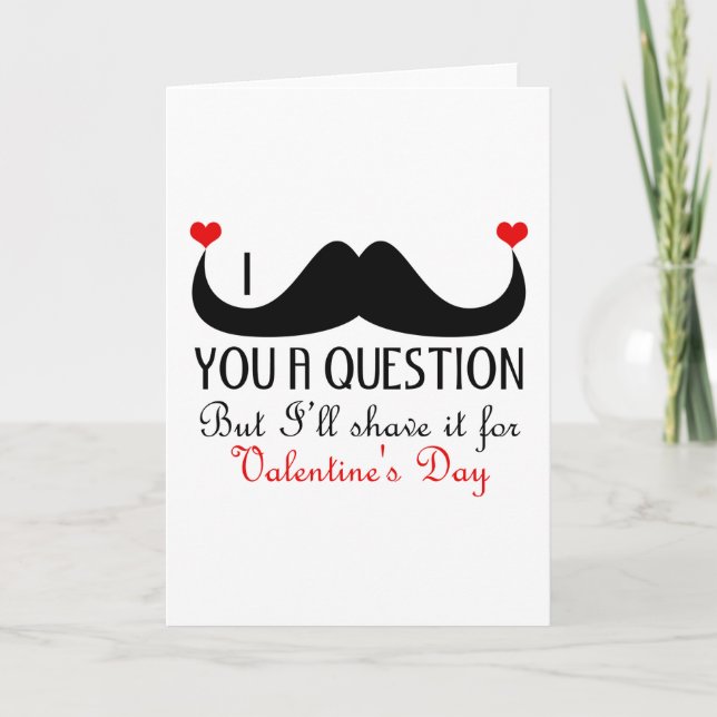 Tarjeta Festiva Bigote I usted un el día de San Valentín de la (Anverso)
