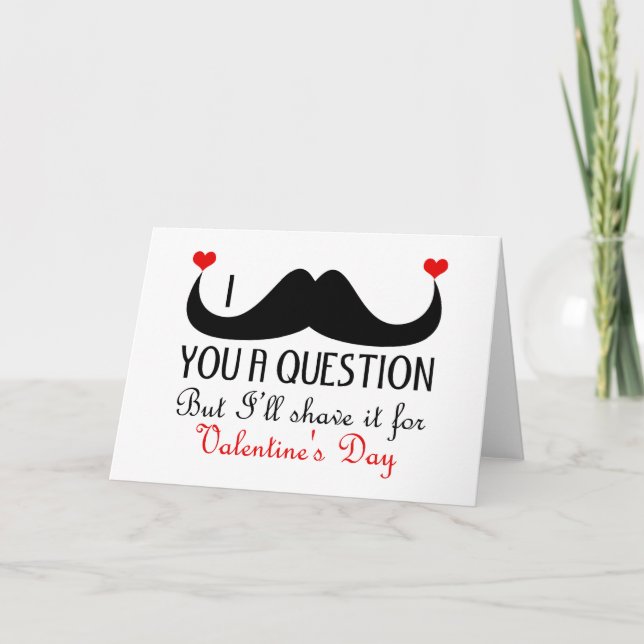 Tarjeta Festiva Bigote I usted un el día de San Valentín de la (Anverso)
