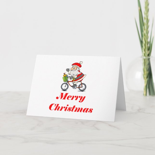 Tarjeta Festiva BikeChick Santa (Anverso)