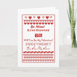 Tarjeta Festiva Bill Happy Day Hearts Hearts Hearts