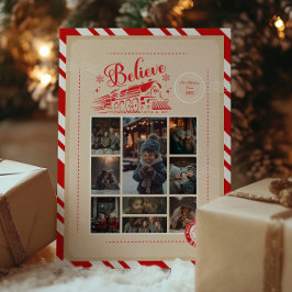 Tarjeta Festiva Billete de 9 Navidades del Polar Express