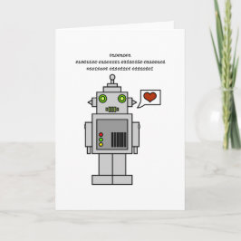 Tarjeta Festiva Binario con Robot - Te amo