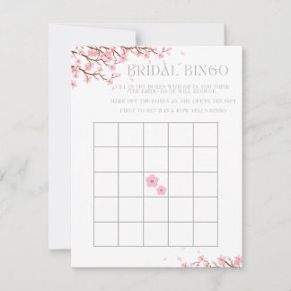 Tarjeta Festiva Bingo de novia para ducha de novia con flores de c