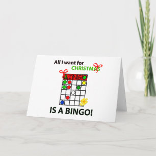 Tarjeta Festiva BINGO Quiero un bingo para Navidades