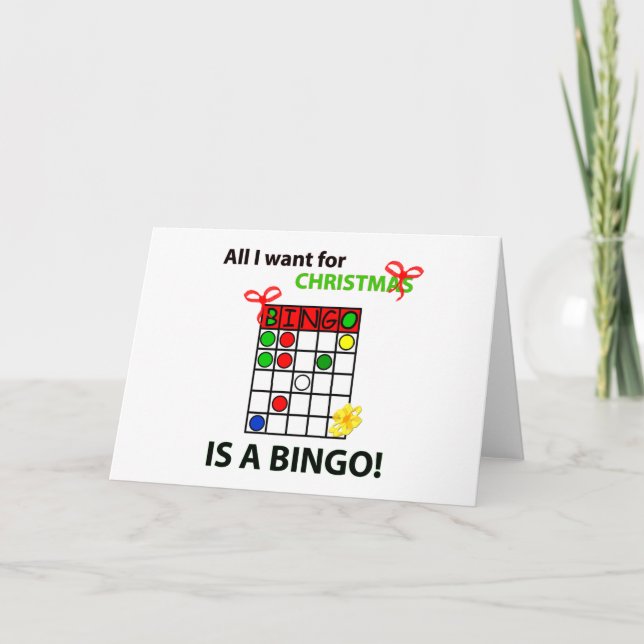 Tarjeta Festiva BINGO Quiero un bingo para Navidades (Anverso)