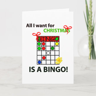 Tarjeta Festiva BINGO Quiero un bingo para Navidades
