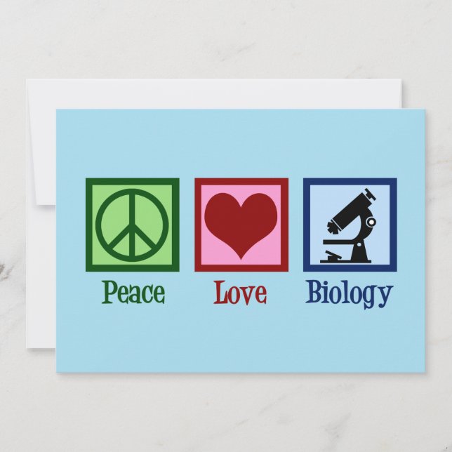 Tarjeta Festiva Biología de amor por la paz (Anverso)