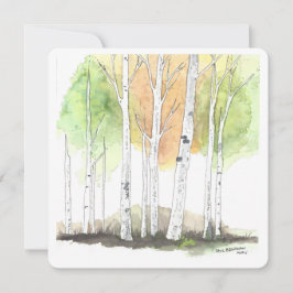 Tarjeta Festiva Birch tree stationary