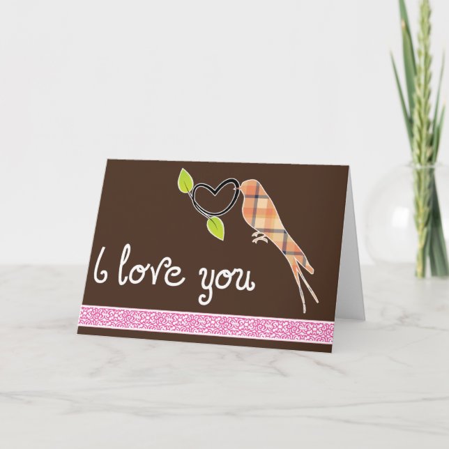 Tarjeta Festiva Bird Valentine (Anverso)
