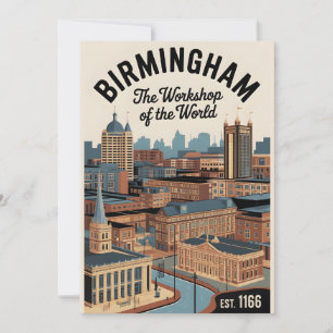 Tarjeta Festiva Birmingham Inglaterra Retorno Horizonte Viaje