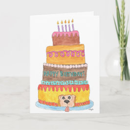 Tarjeta Festiva Birthday Cake with Dog