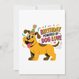 Tarjeta Festiva Birthday Dog Love Party Illustration
