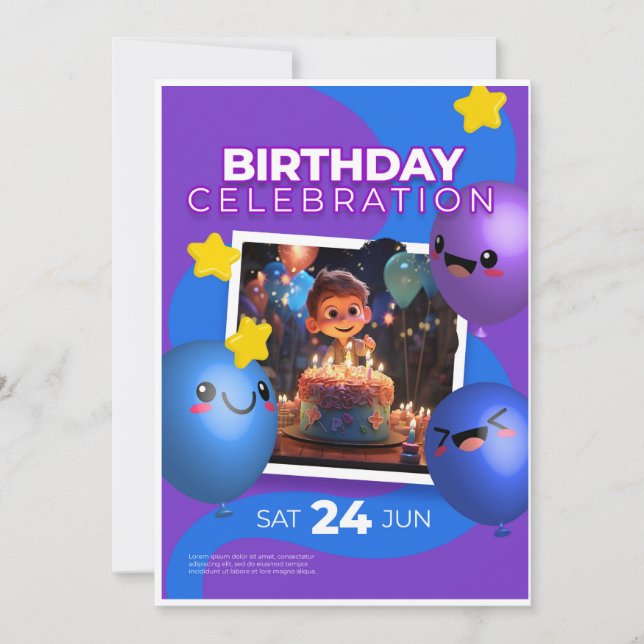 Tarjeta Festiva Birthday Invitation  (Anverso)