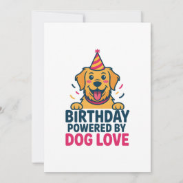 Tarjeta Festiva Birthday Powered by Dog Love Illustration