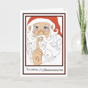 Tarjeta Festiva Bisnieta Jolly Old St Nick