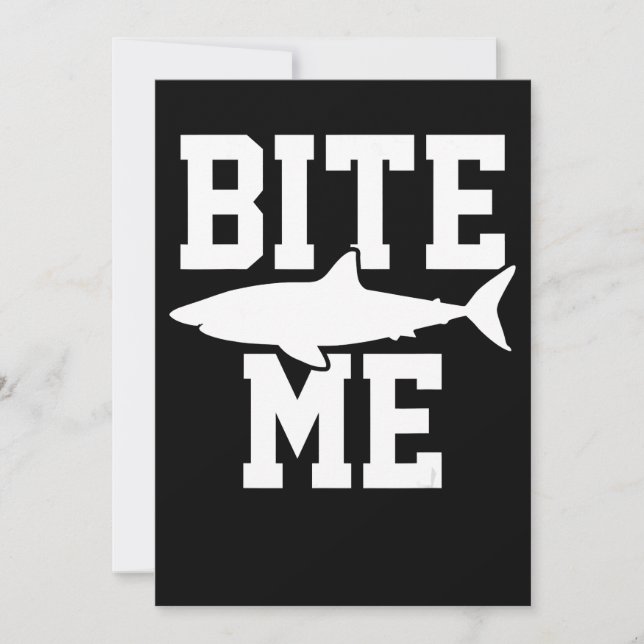Tarjeta Festiva Bite Me - Shark Marine Biology Gift - Animal Ocean (Anverso)