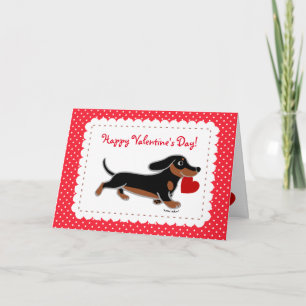 Tarjeta Festiva Black and Tan Dachshund Valentine Personalizado