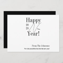 Tarjeta Festiva Black and White New Year's Eve