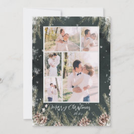 Tarjeta Festiva Black and White Photo Christmas Card