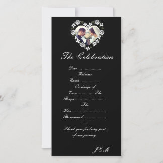 Tarjeta Festiva Black and White Wedding Program & Celebration Itin
