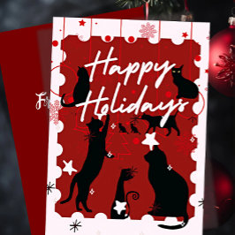 Tarjeta Festiva Black cat christmas 