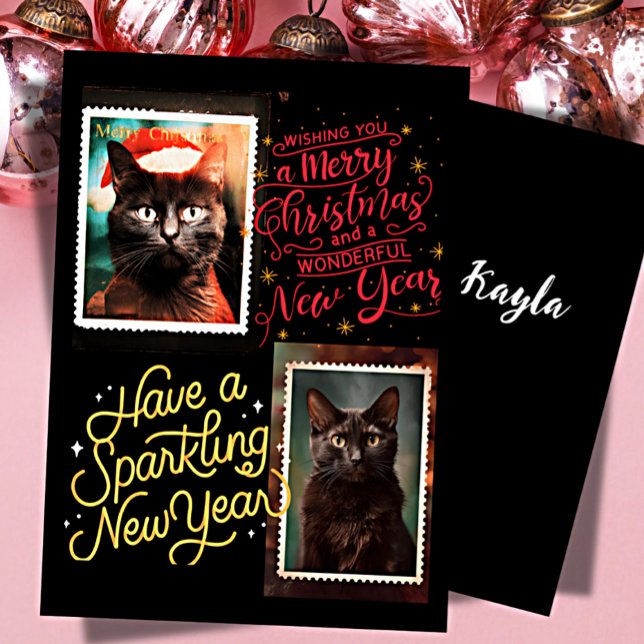 Tarjeta Festiva Black cat christmas  (Subido por el creador)