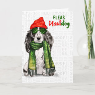 Tarjeta Festiva Black Cocker Spaniel Dog Funny Fleys Navidog