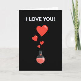 Tarjeta Festiva Black Flask Of Hearts I Love You Geek