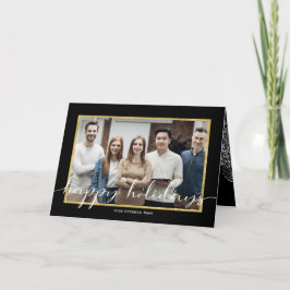 Tarjeta Festiva Black Happy Holidays-Photo business cards