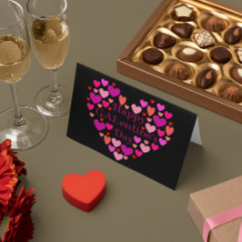 Tarjeta Festiva Black Hearts Happy GALentines Day Valentine
